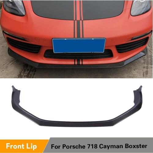 Front Lip Spoiler Bumper Chin Apron for For Porsche 718 Cayman Boxster Base S Coupe Convertible 2 Door 2017 2018 Carbon Fiber
