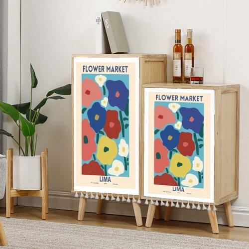 Dustproof Cabinet Curtain Ins Art Printed Wardrobe Dust Covers Kitchen Dustproof Half-curtain Short Curtain for Bedroom Decor