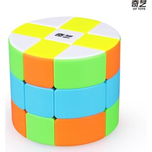 QiYi mofangge 3x3 Cylinder Type Magic Cube Puzzle Cube cubo magico educational Toys for students - Colorful