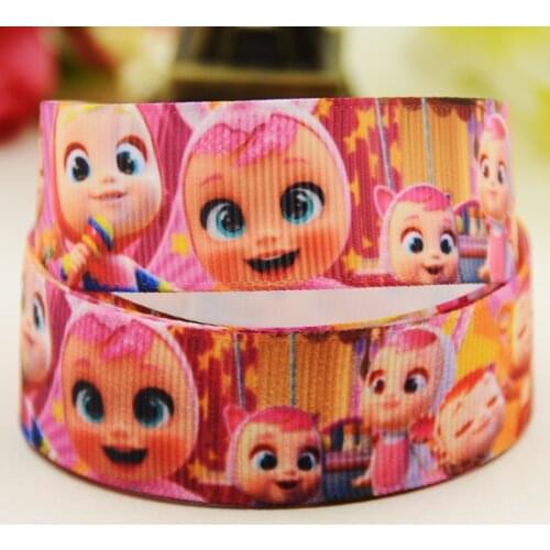 22mm 25mm 38mm 75mm Bebés Llorones Cartoon printed Grosgrain Ribbon party decoration 10 Yards X-03541