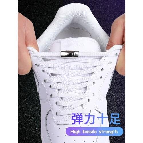 Magnetic Metal lock No Tie Shoelaces Child Adult Safety Quick Elastic Shoelace Outdoor Leisure Sneakers Lazy laces Unisex 1 Pair