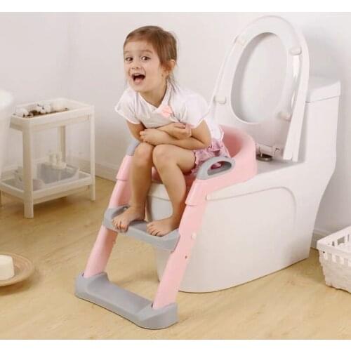 Folding Infant Potty Seat Urinal Backrest Training Chair with Step Stool Ladder for Baby Toddlers Safe Toilet Potties