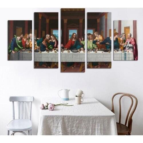 Modern Canvas Art Wall Art Prints 5 Piece Last Dinner Painting Home Decor Poster Picture Canvas Artwork For Living Room