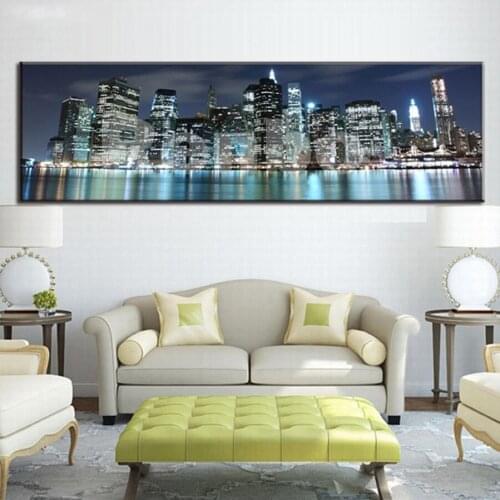 Modern Home Decoration 5D Diamond Embroidery City Night View Large diy Diamond Painting mosaic picture pastes Wall Art
