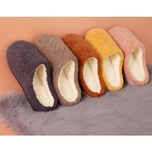 Women Men Spring And Autumn Winter Plush Cotton Slippers Thick Bottom Anti Slip Home Indoor Cotton Slippers Couple Warm Shoes