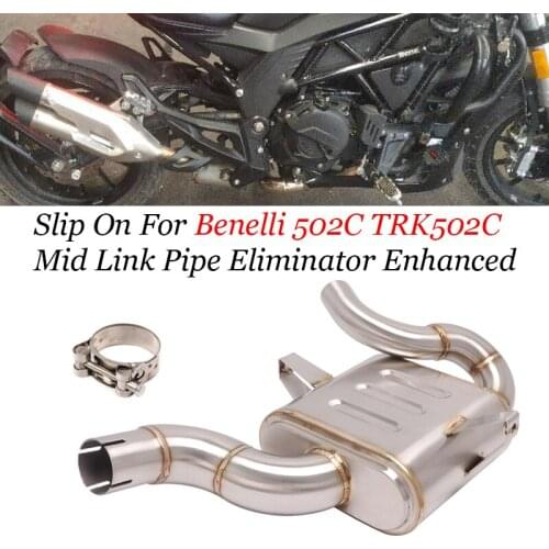 Motorcycle Exhaust Escape Moto Slip On For Benelli 502C TRK502C Tube Link Pipe Eliminator Enhance Connect Original Muffler