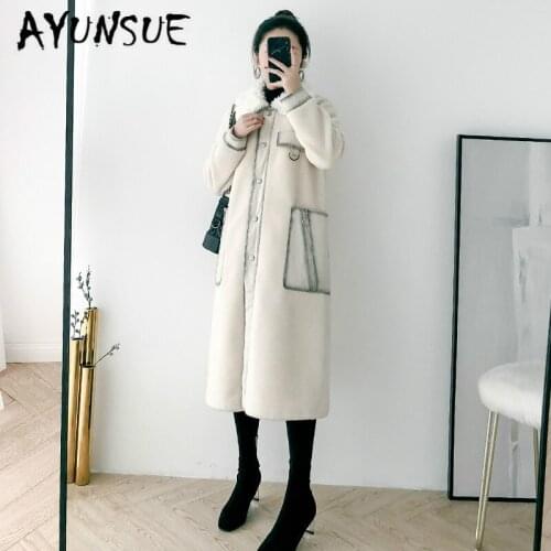 Real Fur Coat Women Winter Coat Women Clothes 2020 New Parka Real Fur Jacket Sheep Shearing 100% Wool Jacket BGS80950 YY2331