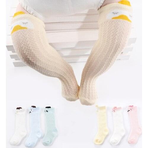 1 Pair of Baby Socks Summer Thin Section Mesh Socks Printed Knee High Socks Childrens Socks Over The Anti-mosquito Socks