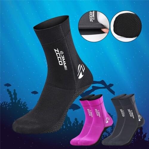 1 Pair New 3mm Neoprene Diving Socks Non-slip Adult Warm Patchwork Wetsuit Shoes Diving Surfing Boots for Men Womens Swimming
