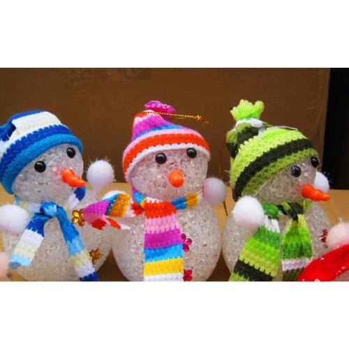 18 pcs Color Changing LED Snowman Christmas Decorate Mood Lamp Night Light Xmas Tree Hanging Ornament