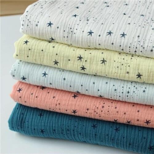 100% Cotton Pattern Double Gauze Soft Fabric 140 cm 55'' width 125 gsm baby blanket sewing fabric 2 meters sample test CD05A