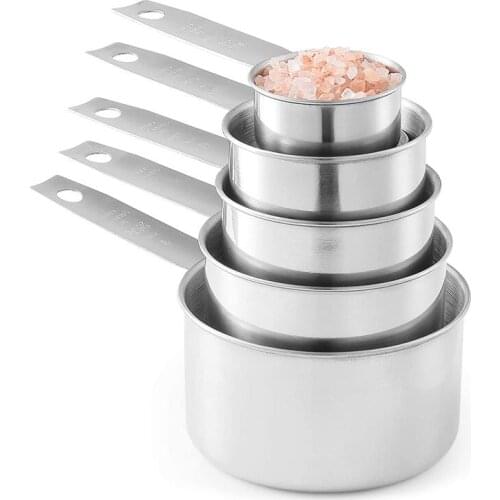 5PCS/Set Stainless Steel Measuring Cup With Scale Baking Measuring Spoon Measuring Cup Set Kitchen Tools