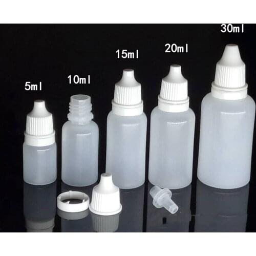 50pcs/lot 5ml clear Empty Eye drops bottles Plastic Squeezable Dropper Bottles Eye Liquid Dropper Refillable Bottle wholesell
