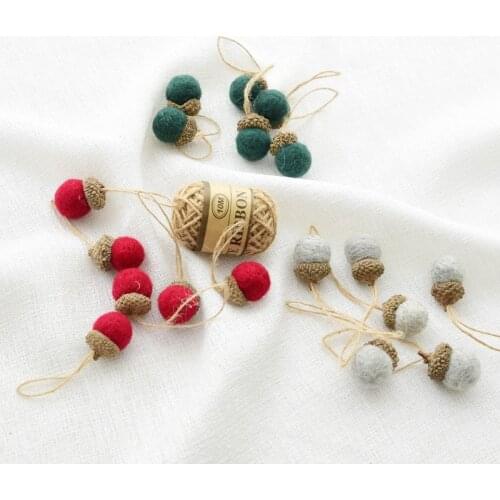 6PCS Felt Acorn Christmas Tree Ornaments Hanging Ball Home Office School Party Craft DIY Decoration