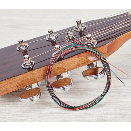 6 String Colorful Brass Red Copper Guitar String Light Gauge Stable Sound Folk For Musical Instruments Acoustic Guitar