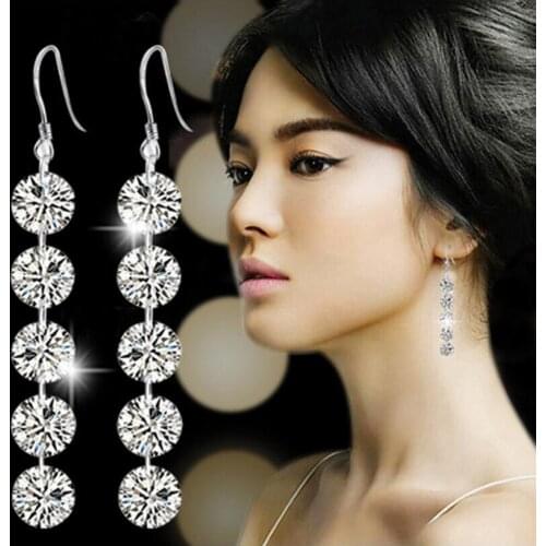 AGOOD Women's Silver Earrings
