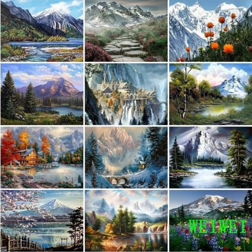 5D DIY Diamond Painting Mountain Rhinestone Art Diamond Embroidery Sale Landscape Cross Stitch Kit Home Decor Weiwei