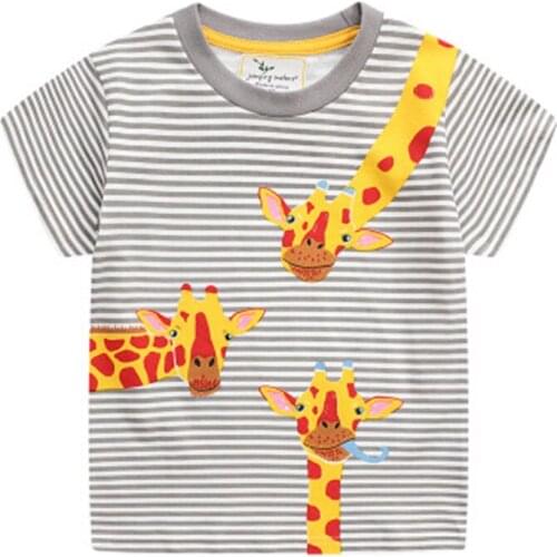 Bambino 100% Cotton New Summer Children Tops Giraffe T-shirts Giraffe Clothes 2-7Years Little Girls Clothing Baby Costome