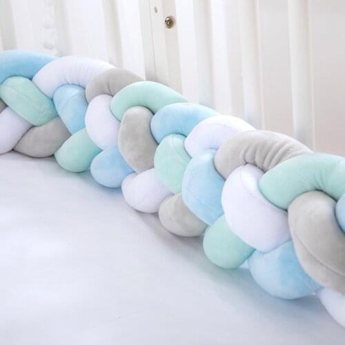 3M/2M/1M Baby Crib Bumper Knotted bed Bumper Nursery cradle protector Baby bedding room decor Crib Protector Dropshipping