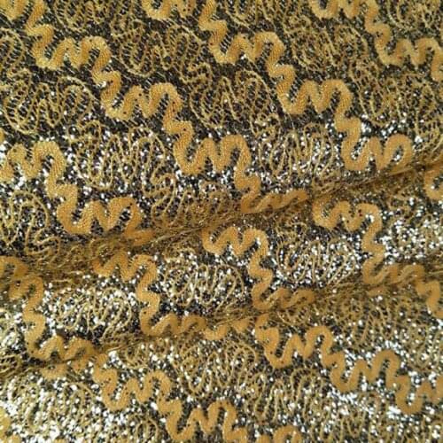 1 meter Gold Glitter Vinyl Leatherette Upholstery Fabric For Furniture Purse Bags Metalic Reflective Leather Material Tela Piel