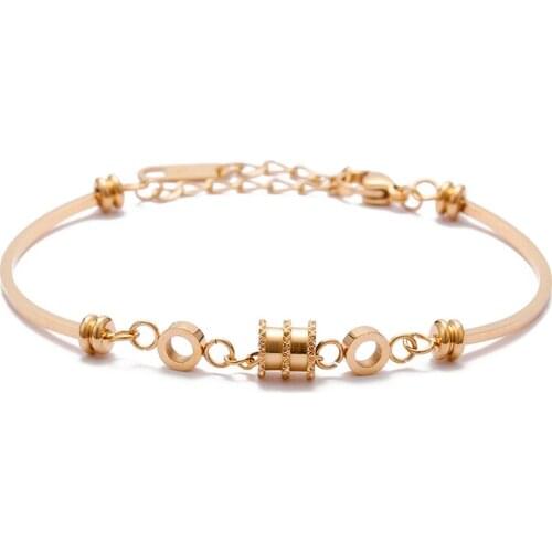 ONYSS Little Gold Ball 14k Stainless Steel Bracelet Accessories 16mm Bangles Women 2021