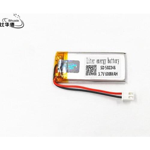 2.5 thread 3.7V 600mAH 502248 Polymer lithium ion / Li-ion Rechargeable battery for DVR,GPS,mp3,mp4