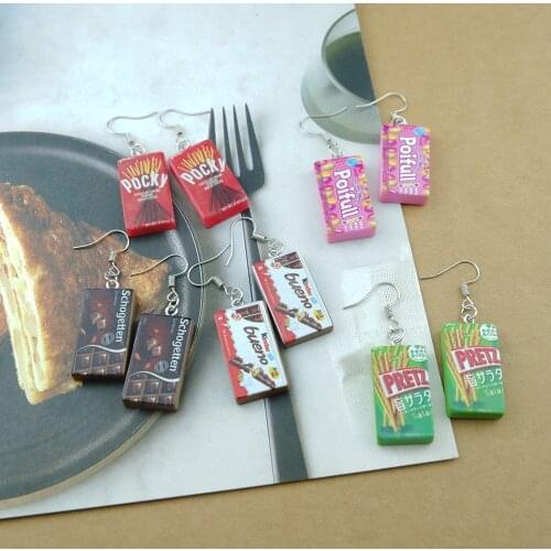 Kawaii Snacks Candy Earrings Costume Trendy Style Woman Girl Jewelry Drop Shipping