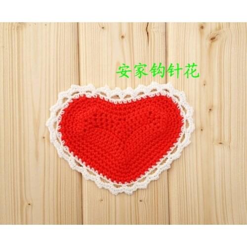 2015 new arrival fashion cotton crochet lace doilies hearts for love as wedding decor cup pads for friend placemat coaster mats