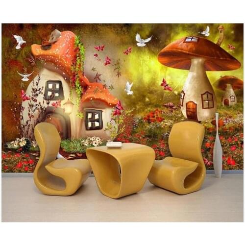Custom photo wallpaper 3d murals wallpaper for walls 3 d Cartoon World Forest Tree Flowers Kids Room Wallpaper Mural Background