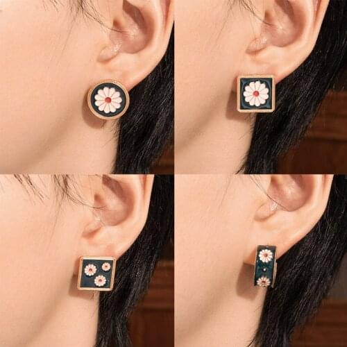 POXAM Korean Statement Stainless Steel Stud Simple Earrings For Women Vintage Earring 2020 Fashion Modern Wedding Jewely