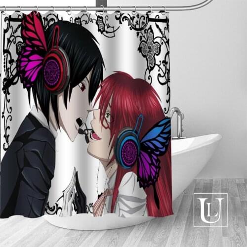 Waterproof Bathroom Curtains Modern 149 Kuroshitsuji Time Shower Curtain polyester Bath screens Customized curtain