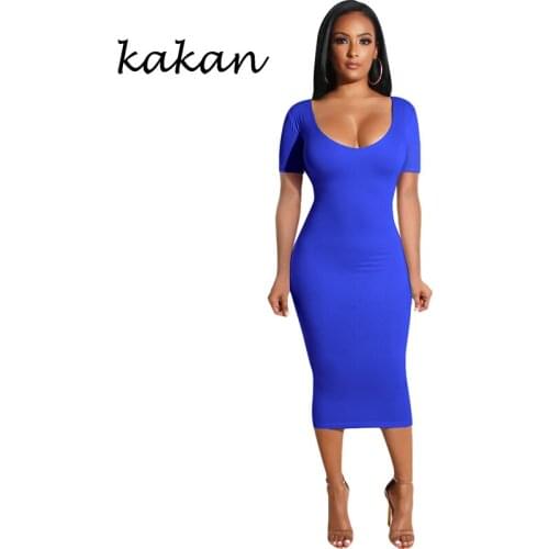 Kakan summer new womens dress stitching open back hollow pleated dress round neck short-sleeved openwork dress