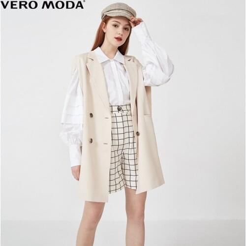 Vero Moda Women Medium Length Lapel Double Breasted Vest Waistcoat | 320134506