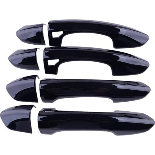 1 Set Black ABS Plastic Car Door Handle Covers Protector Fit for Ford Mustang 2015 2016 2017 2018 2019 2020