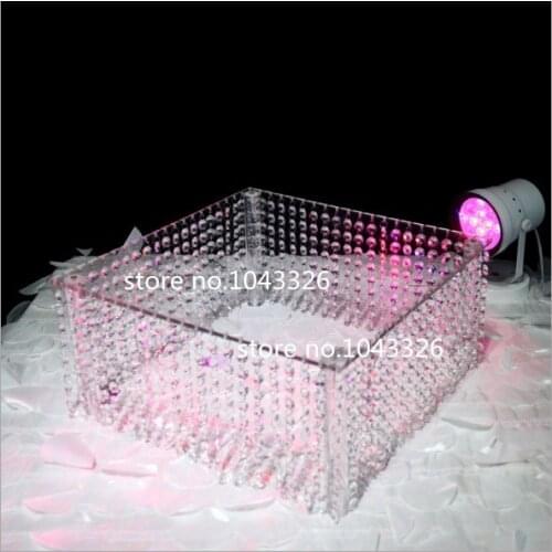 16" 20" top luxury Amazing DIY Wedding party roung square Acrylic crystal Bead Cake Stand cake tray Centerpiece