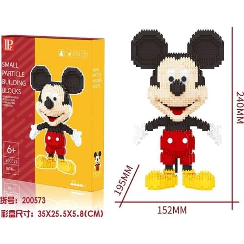 Disney 1831pcs+ Mickey Mouse Diamond Blocks Mirco 3D Model Mouse Classic Cartoon Mini Building Bricks Figures for Bricks Toys
