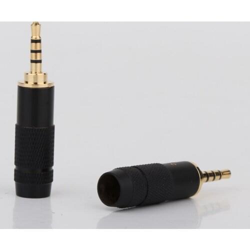 2.5mm Plug Hifi Audio Connector 3 Pole Gold-Plated Metal Earphone Adapter Soldering & Spring Tool for DIY Stereo Headset Earphon