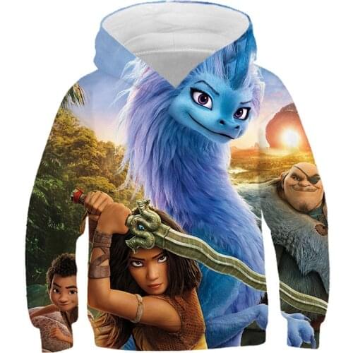 Crianças raya e o último dragão raya 3d hoodies meninos meninas engraçado hoodie legal dos desenhos animados camisolas criançast