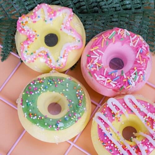 4Pcs/Set Shower Bubble Bath Ball kit Handmade Donut Style Fragrant Natural Donuts Skin Bath Bombs Salt Ball Fragrances
