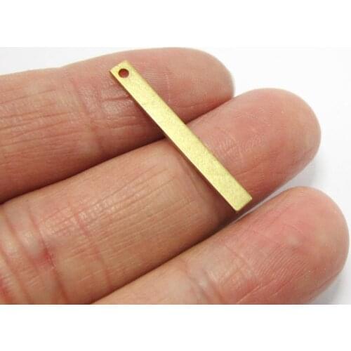 50pcs Brass strip charms 27x3x1mm Raw brass Earrings bar pendant Necklace findings R965