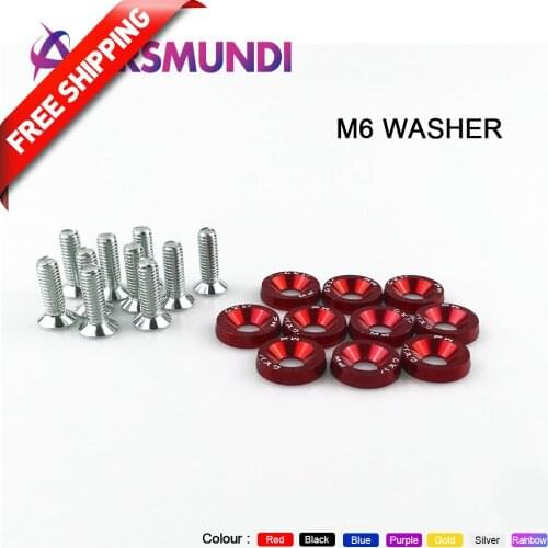 FREE SHIPPING FOR UNIVERRSAL M6 JDM Fender Washers bolts 1set=10pcs