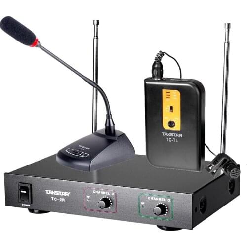 Takstar TC-2R VHF Wireless Microphone 1 Lavalier mic+1 Conference mic for Conference lecture Broadcasting program hosting