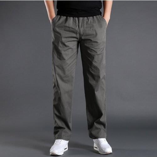 L-6XL Cargo Pants Men Pocket Out Door Full Length Pants Male Simple Black Straight Trousers Homme Loose Cotton Casual Pants Grey