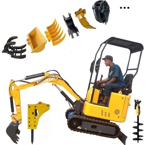 Good Quality 1 Ton Hydraulic Digger Machine Long Boom Excavator For Sale