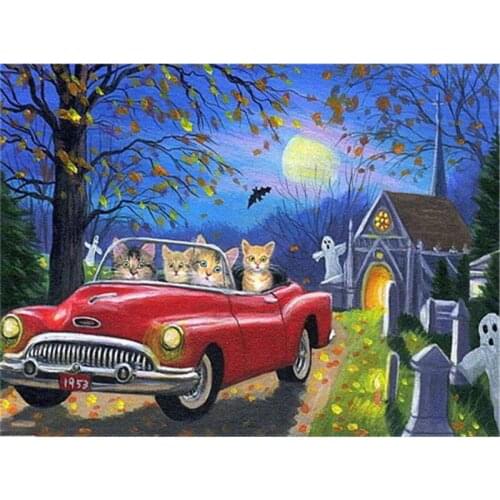 Diamond Embroidery Christmas Tree Winter Cat New Arrival Diamond Painting House Car Mosaic Landscape Home Decoration
