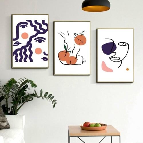 Canvas Painting Matisse Famous Posters And Prints Line Drawing Abstract Feather Wall Art Canvas Pictures Nordic Home Decoration
