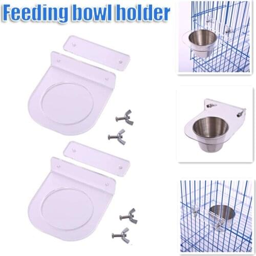 2 Pack Birds Food Holders with Acrylic Durable Long Lasting Resuable Rust-Proof Corrosion-Resistant for Birds can CSV