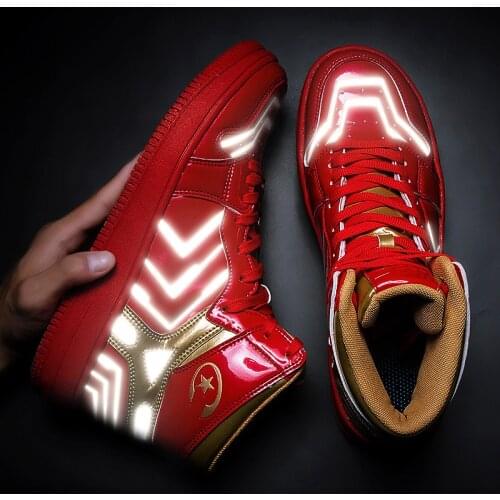 Fashion Red Superstar Reflective Mens High Top Sneakers Comfortable Casual Trainers Men Designer Sneakers zapatos para hombre