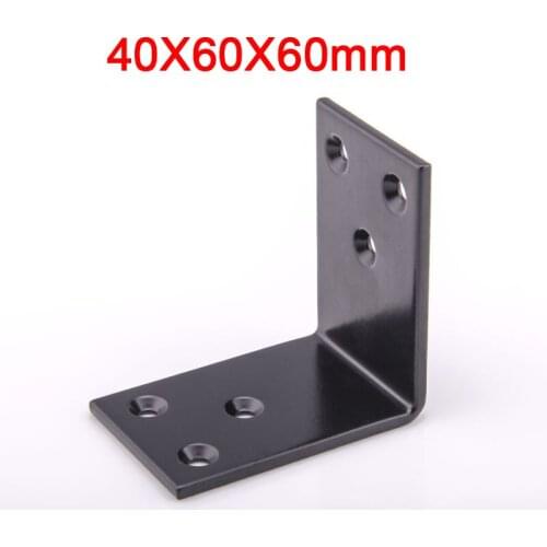 Brand New 4PCS Black Metal Furniture Corner Braces L Shape Right Angle Board Frame Fixed Holder Brackets Connect Hardware