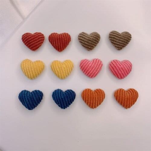 100pcs 17mm*15mm corduroy cloth peach shape walnut button handmade for woman jewelry making accessories 2020winter wholesale